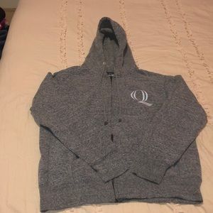 Gray Quinnipiac University Zip Hoodie